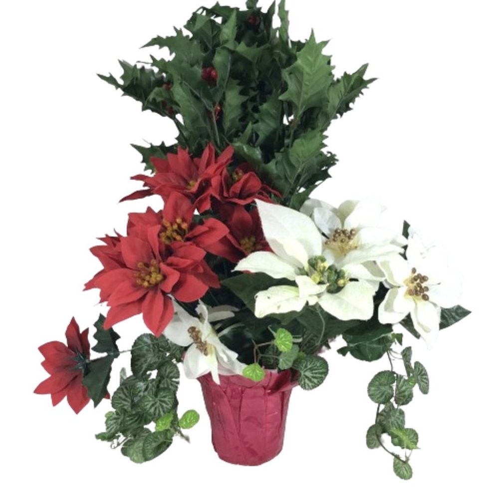 Vintage 80s Christmas Floral Arrangement